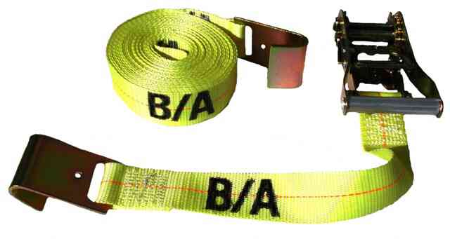 Ba Products 2W x 27'L Ratchet Tie-Down Strap with Flat Hooks