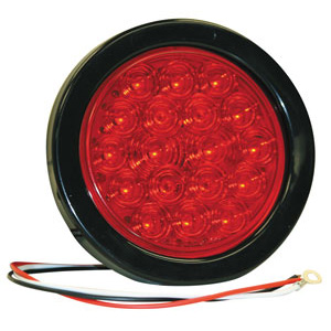 BUYERS LIGHT 4in ROUND STT 18 LED RED W/GOMMET