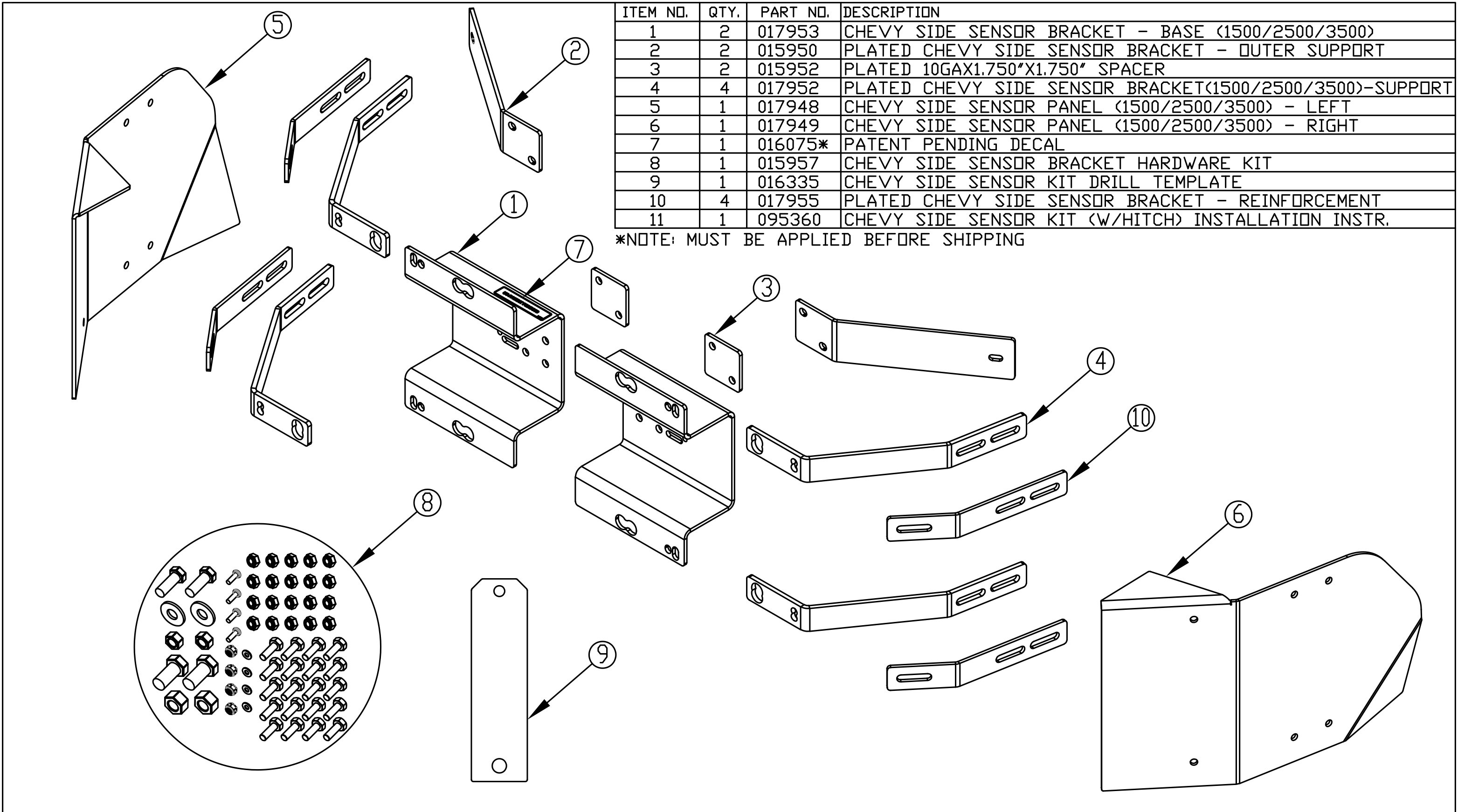 Tommygate Side Sensor Relocation (Chevy 1500, 2500, 3500) 2019 - __  017956