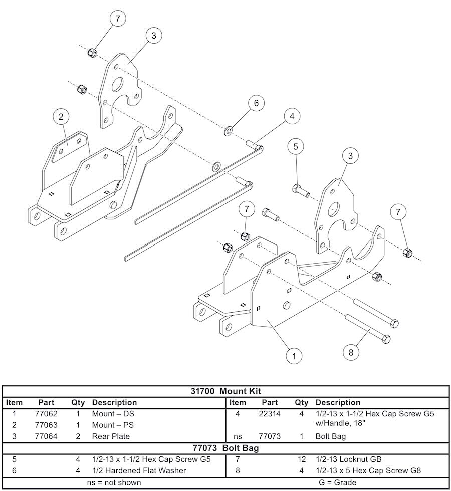 Western Mount Kit Diagram For Part 31700